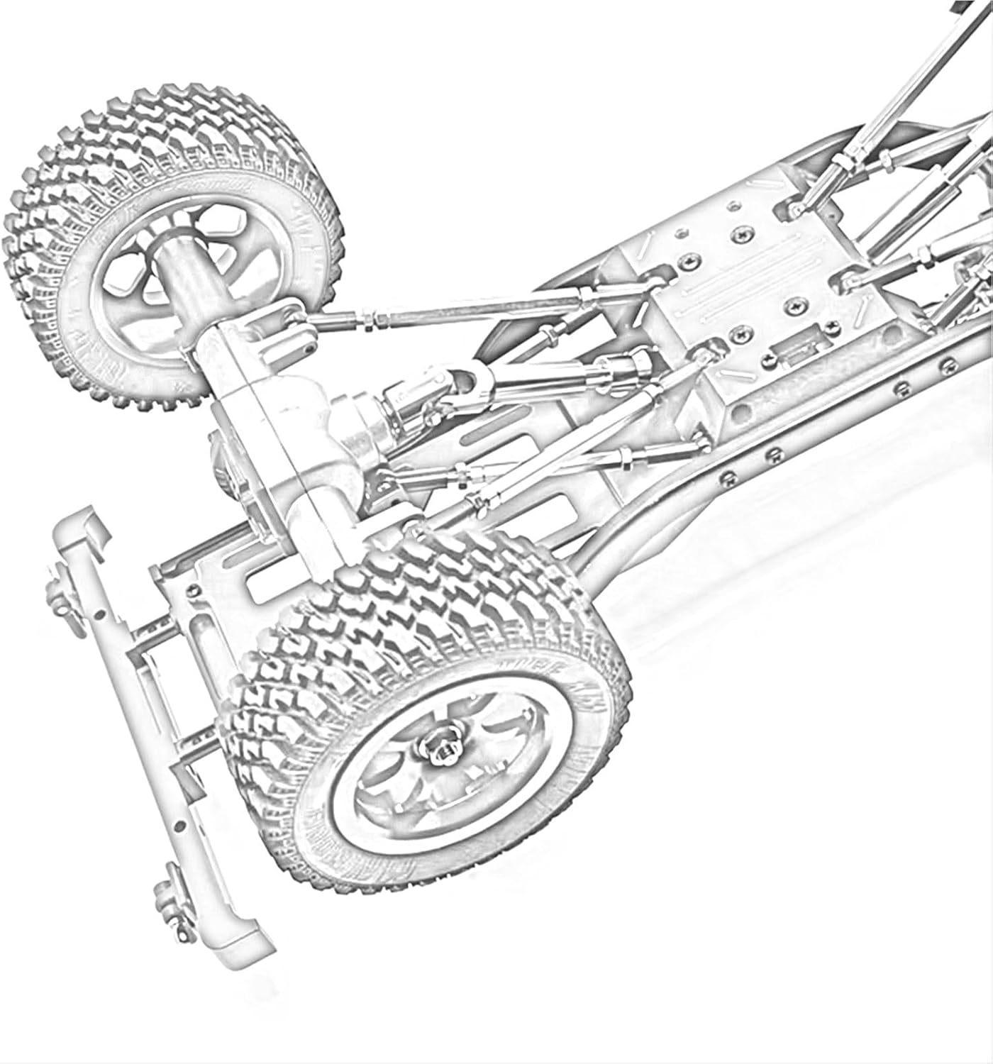 RC Car Accessories Compatible with MN Model for MN128 for MN86 G500 1/12 Remote Control Crawler Cars Spare Parts Metal Upgrade Modified Frame(White)