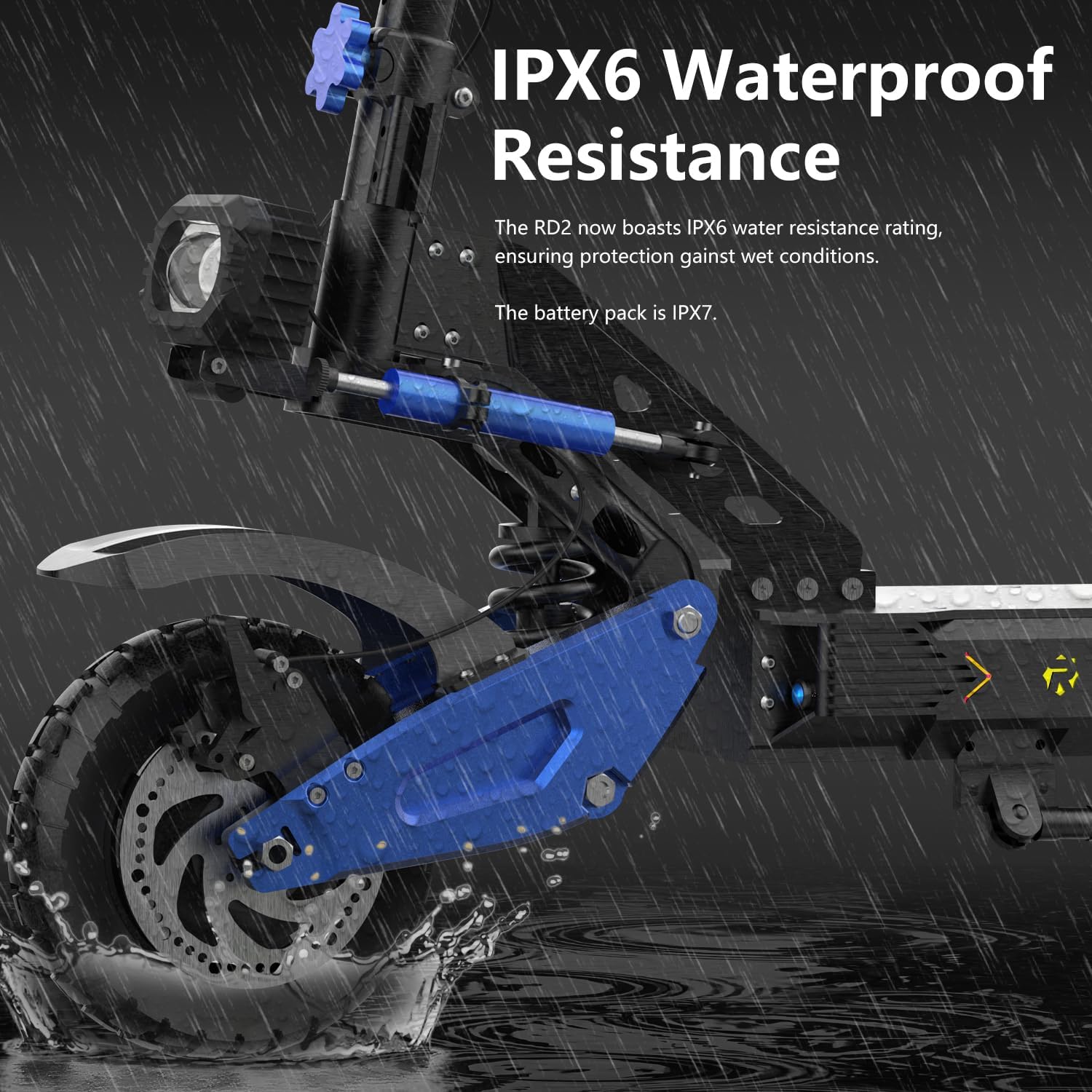 RD2 Electric Offroad Scooter - 40-50 MPH Fastest Dual Motor Adult Scooter, 5000W Peak, 55-Mile Long Range, 10.5