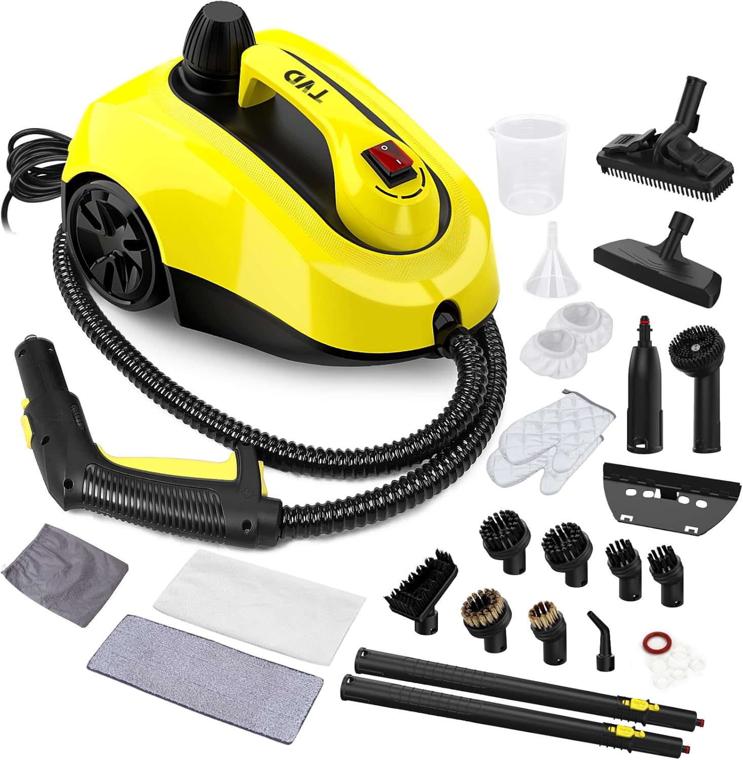 TVD Steam Cleaner, Heavy Duty Canister Steamer with 26 Accessories, Steam Mop with 5M Extra-Long Power Cord for Home Floor Cleaning, Grout,Car Detailing,Upholstery.