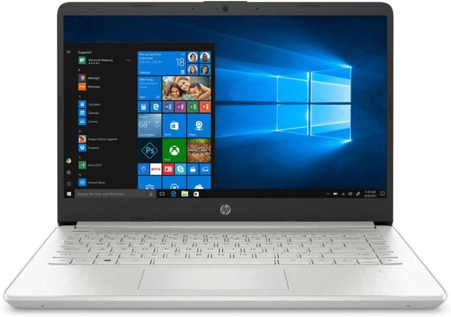 HP 2022 14-inch Full HD Laptop, 11th Gen Intel Core i3-1125G4 Processor, 4GB DDR4 RAM, 128GB SSD, Bluetooth, Wi-Fi, HDMI, Windows 10 Home, Silver, W/MD Accessories