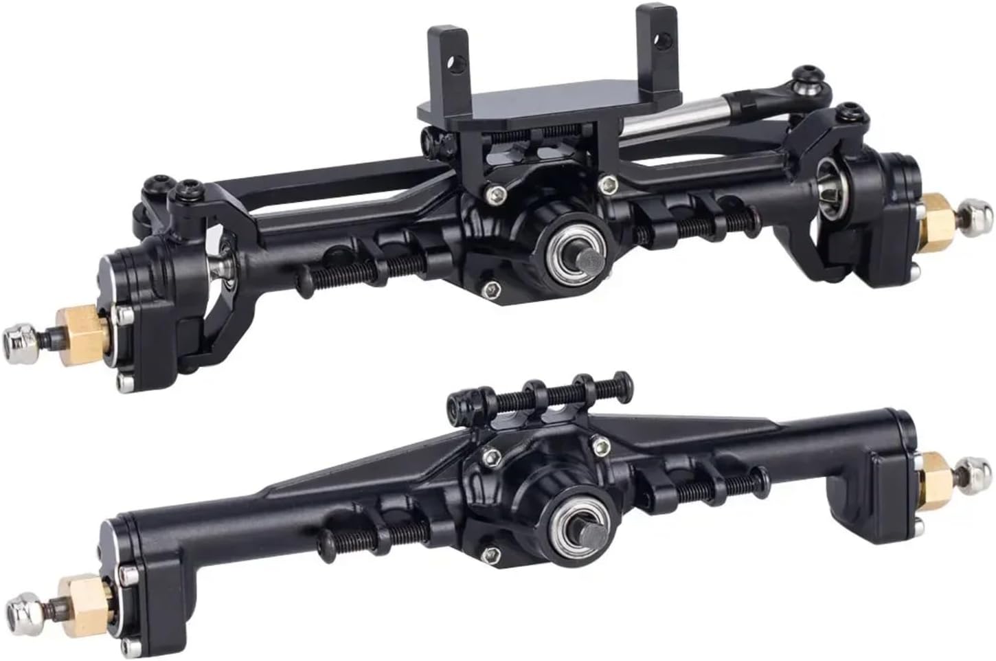 for TRX4M 1/18 with Lay Down Servo Mount & Links Aluminum CNC Portal Axles +10mm RC Crawler Car Axle Upgrade Parts RC Car Parts(Black)