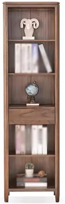 LOVULIFE Book Shelf Storage Rack All Solid Wood Bookcase Modern Home Living Room Oak Bookshelf Bookcase Display Cabinet Nordic Simple Wood Color Bookshelf Bookshelf Bookcase(Color:B)