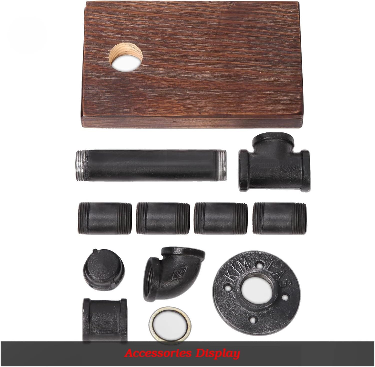 XLTFUC Industrial Pipe Shelves,Wall Mounted Metal Pipe Wood Shelf, Rustic Pipe Ladder Bookshelf Bookcase,DIY Open Pipe Shelving