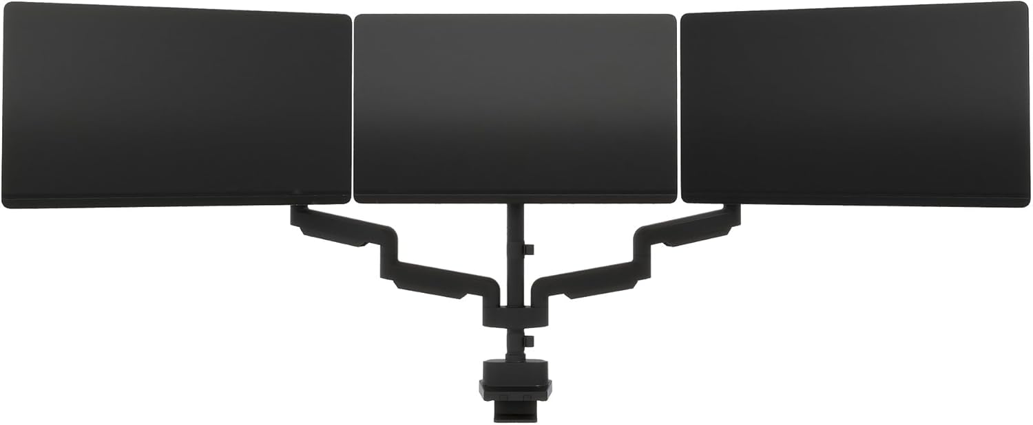 Vari Triple Monitor Arm - VariDesk 3 Computer Monitor Mount Accessory - VESA Compatible Stand with 180 Degree Adjustment - Heavy Duty Articulating Arm - Black