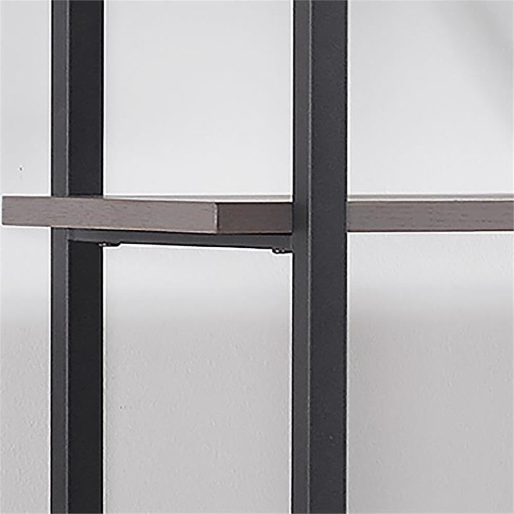 BOWERY HILL Industrial Metal 58-Inch Bookcase in Antique Gray