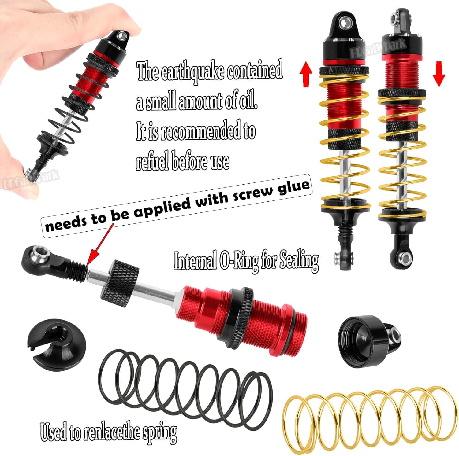 RC Upgrades Part for 1/16 Mini Maxx(#107154-1),Shocks,Dust Resist Cover,Controller Mount Plate,Drive Shaft,Wheelie Bar,Chassis,Arm,Caster/Steering Block,Stub Axle Carriers,Links,Red
