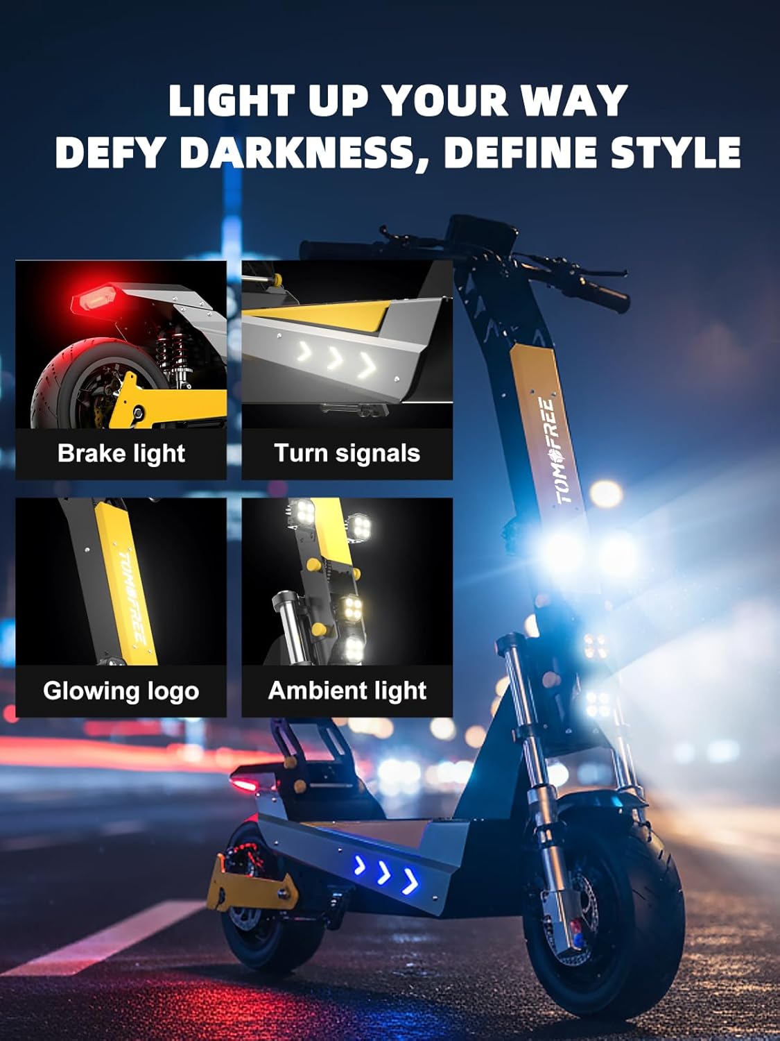 40/50MPH Electric Scooter Adults, 3000W/6000W Motor, 60V25Ah, 84Nm, 55Miles Fast Sports Dual Motor Escooter, 11