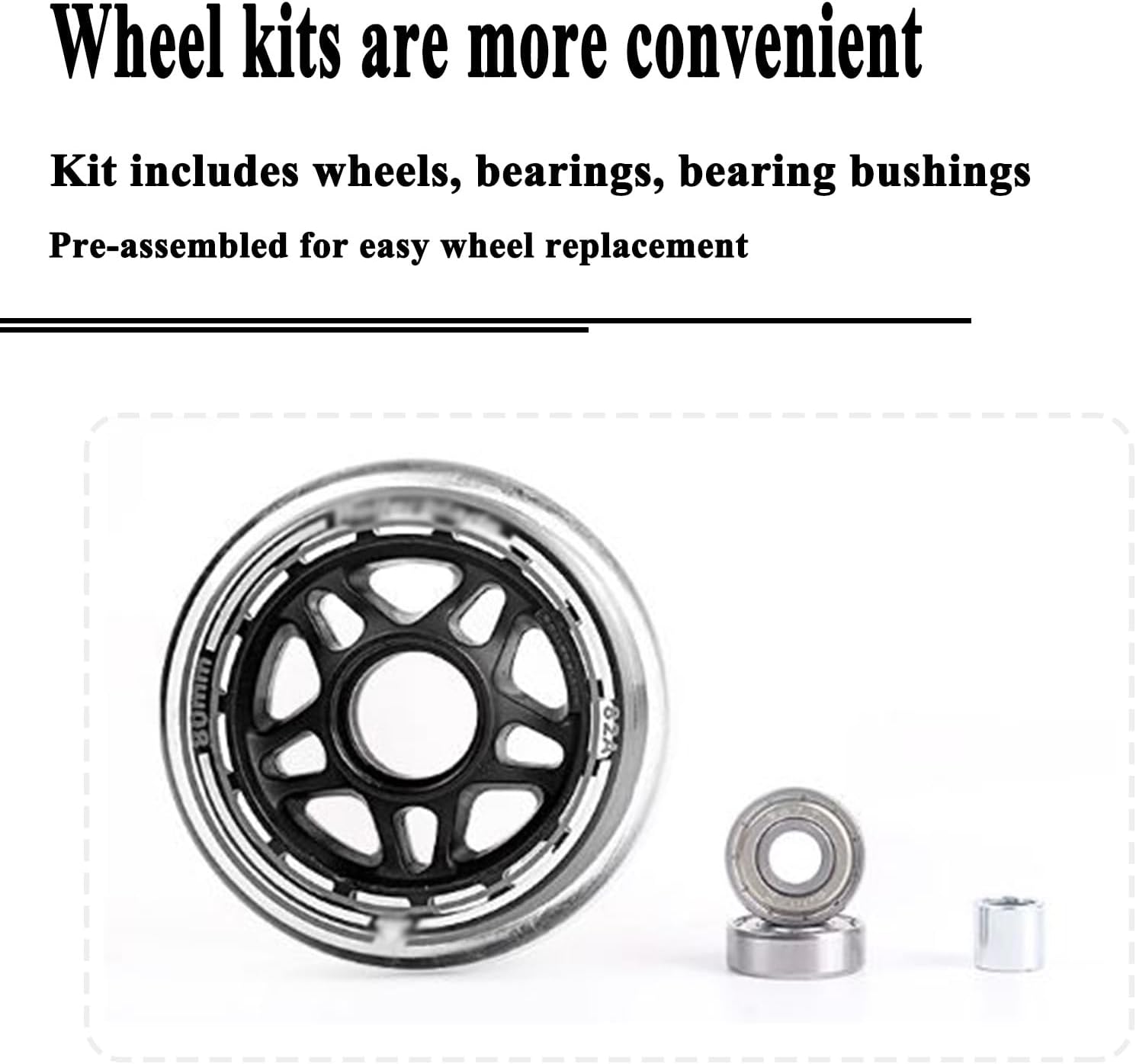 Skate Wheels Replacement, 80A 82A Inline Skate Wheels Roller Skate Wheels Roller Blade Skating Wheels 72MM/76MM/80MM, Intended for Roller Blade Wheel Replacement