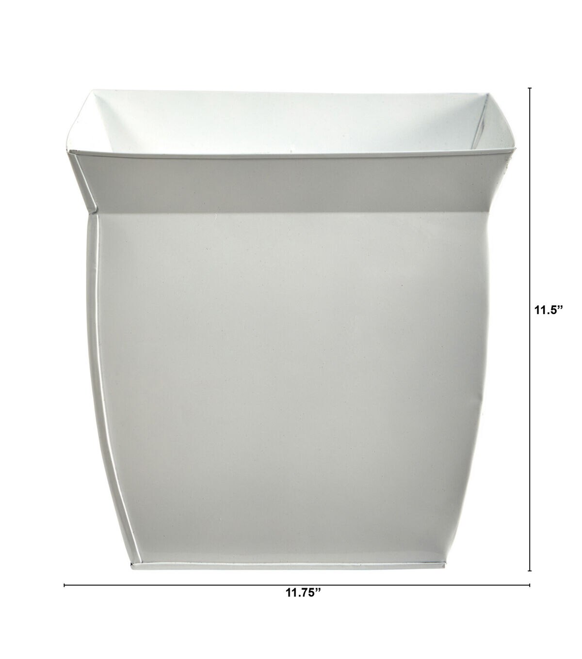 Nearly Natural 12 White Fluted Metal Planter