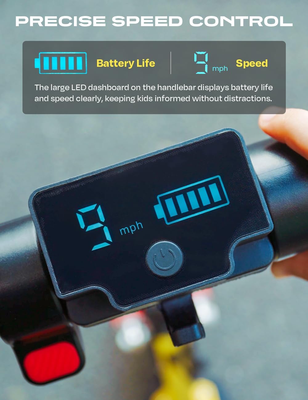 aigo E3 Kids Electric Scooter - Front Suspension, Max 3-5 Miles Long Range, Powerful 130W Motor, Multi-Color RGB Light Deck and Rainbow Headlight, 154lbs Weight Safety Tested to UL 2272