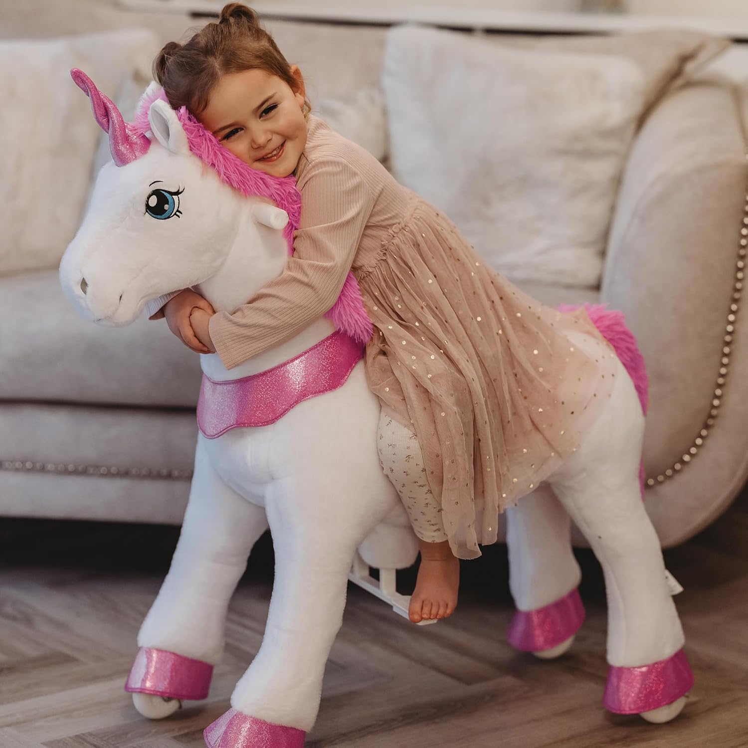 PonyCycle Unicorn Ride on Toys for Girls Horse Spirit Toys, Essential Model E Size 4 for Kids Age 4-8/35.4