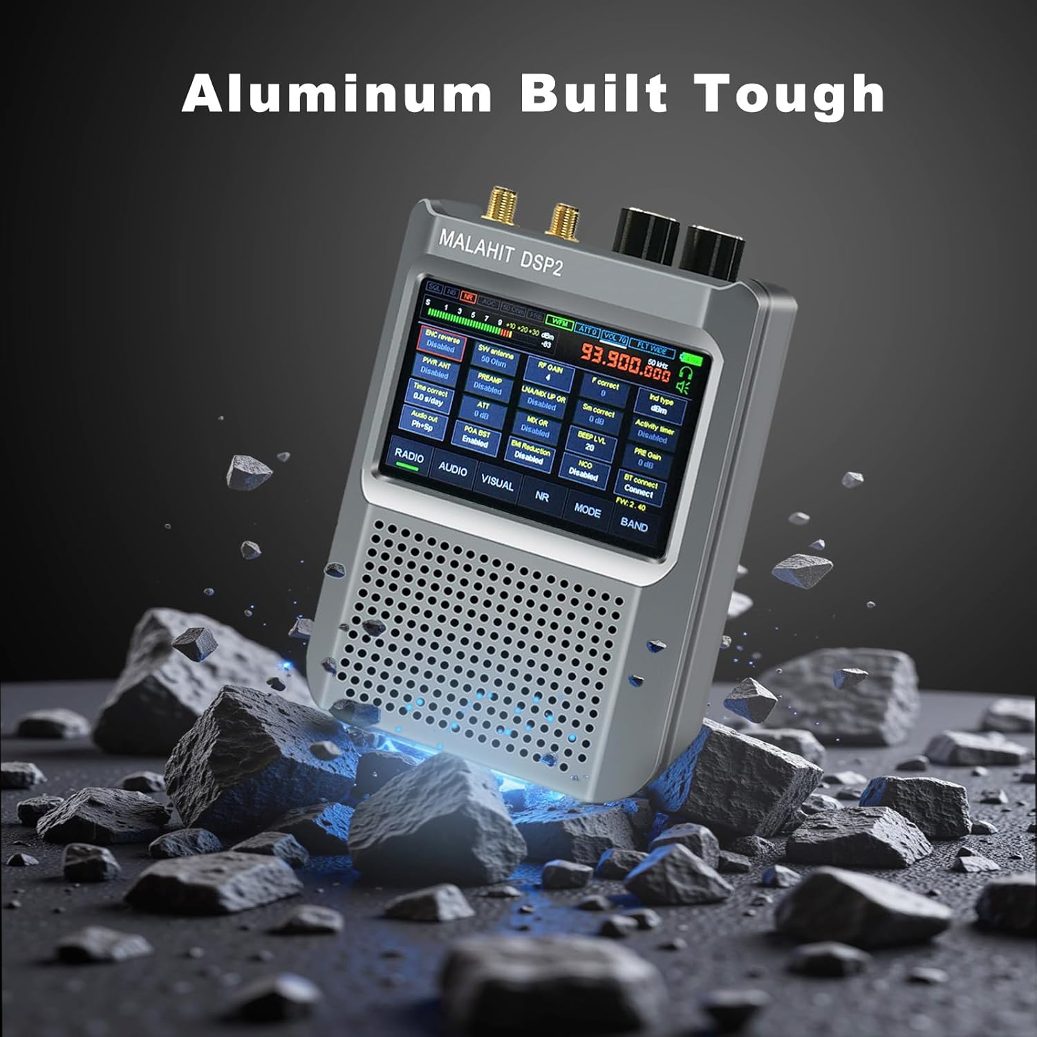 V2.4 DSP2 SDR Radio Receiver, 10kHz-2GHz Shortwave Receiver with 3.5