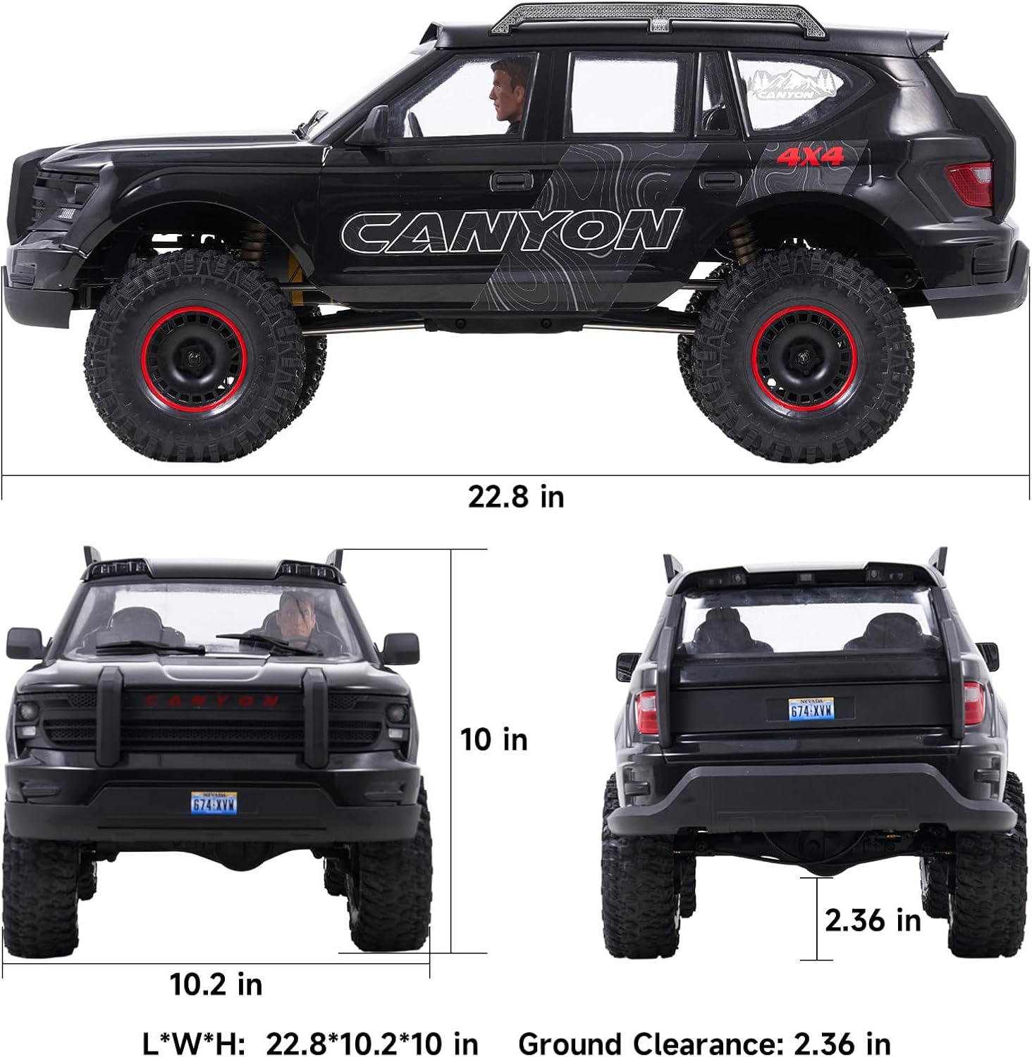 FMS 1/10 Canyon RC Crawler, FCX10 RC Rock Crawler with Lighting, Hobby Grade Offroad RC Car for Adults, RS Need to Complete