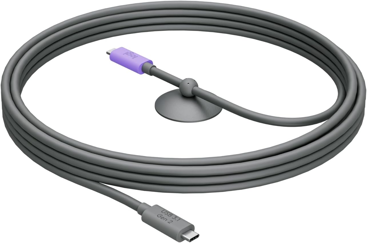 Logitech Active USB Cable | Single-Cable BYOD Connection with MeetUp 2 | Video Conferencing Accessory for Small Rooms | 5 Meter