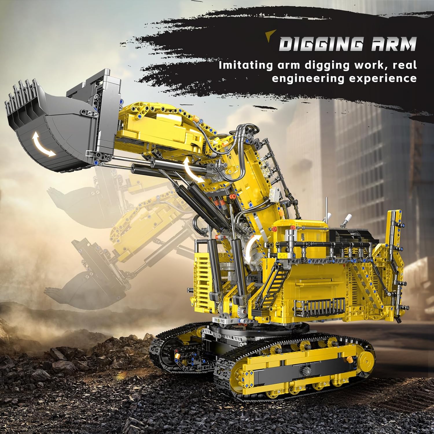 Mould King 17070 RC Excavator Building Set for Adults, 4767 Pieces Truck Construction Vehicle Model, APP Remote Control Truck with Engines, STEM Engineering Toys