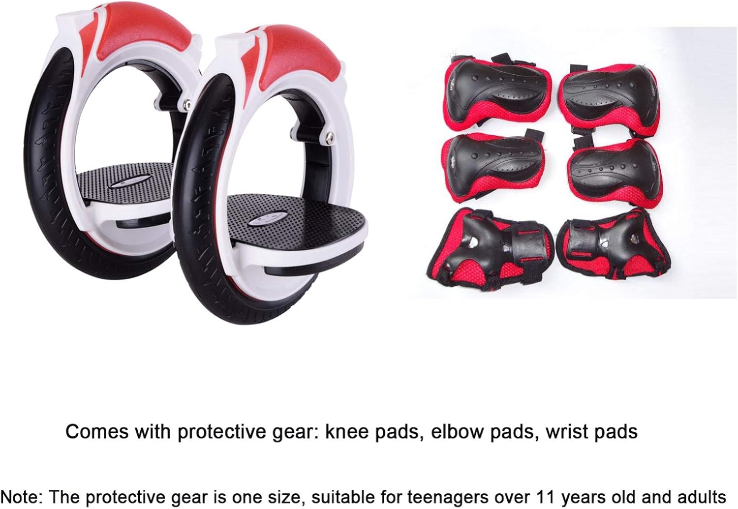 Roller Road Drift Skates Full Set - Boardless Skateboard Roller Skate Plates with High Rebound Pu Wheels, Free Skate Drift Board, Inline Skates Heel Wheels, Protective Gear - Red