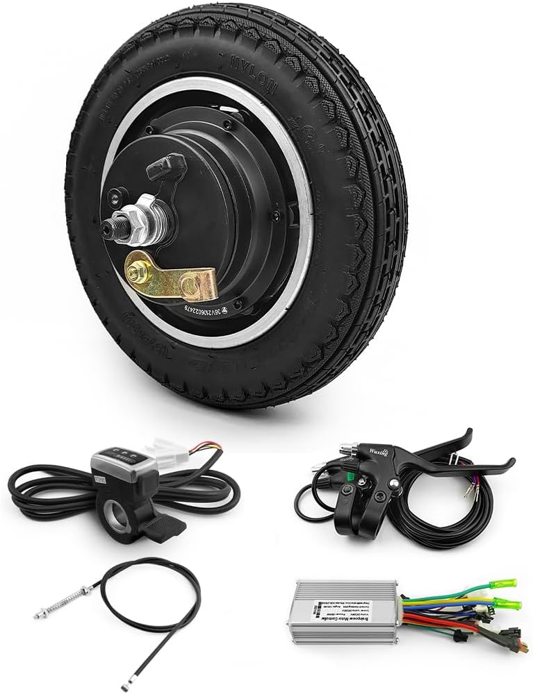 10x2.125 tire 24V 36V 48V 350W 10 Inch Electric Scooter bike Brushless Hub motor wheel conversion kit handle throttle (36V 350W)