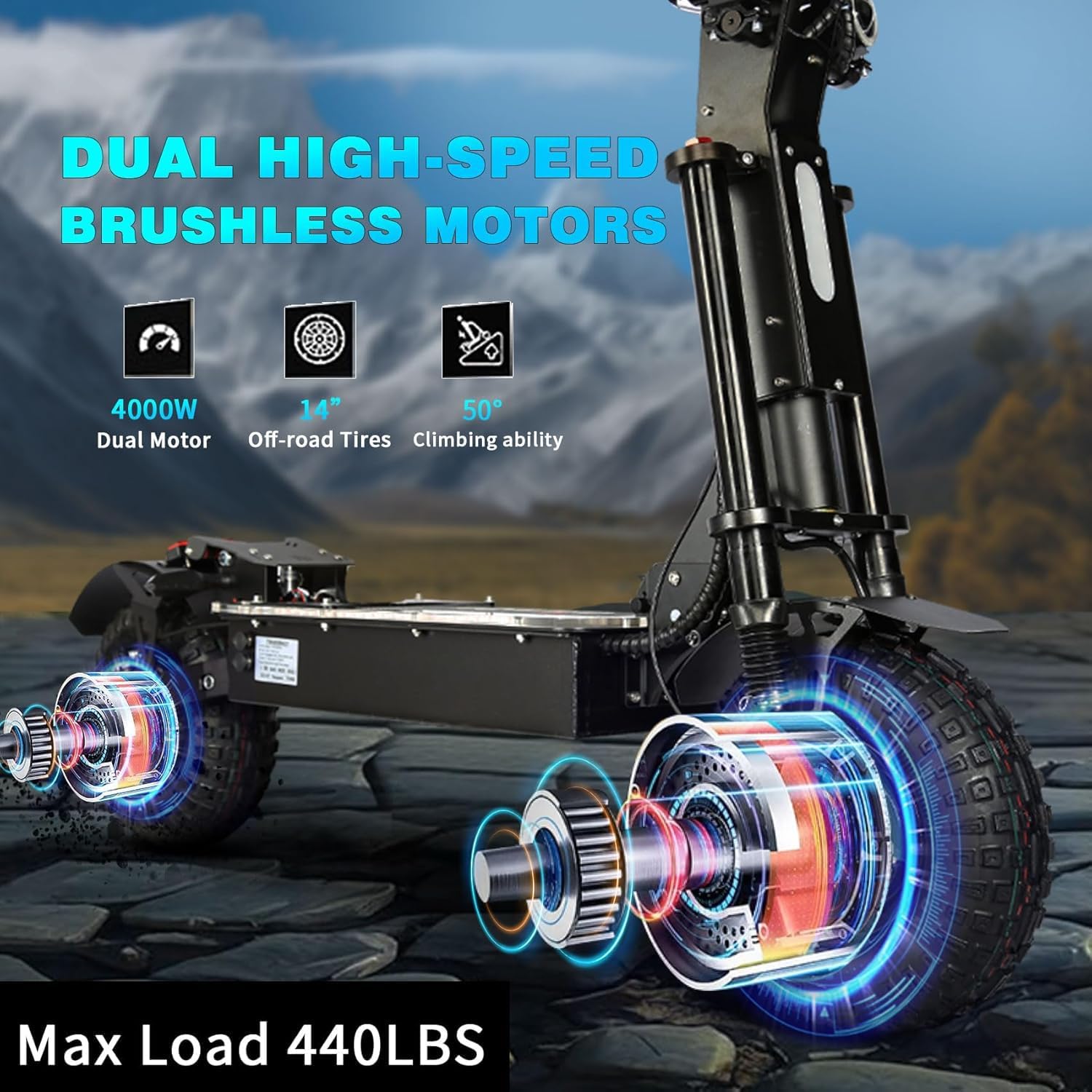 Electric Scooter for Adults with Seat, High Power 10000W Dual Motor with NFC, Max Speed 65MPH & Up to 75Miles,14