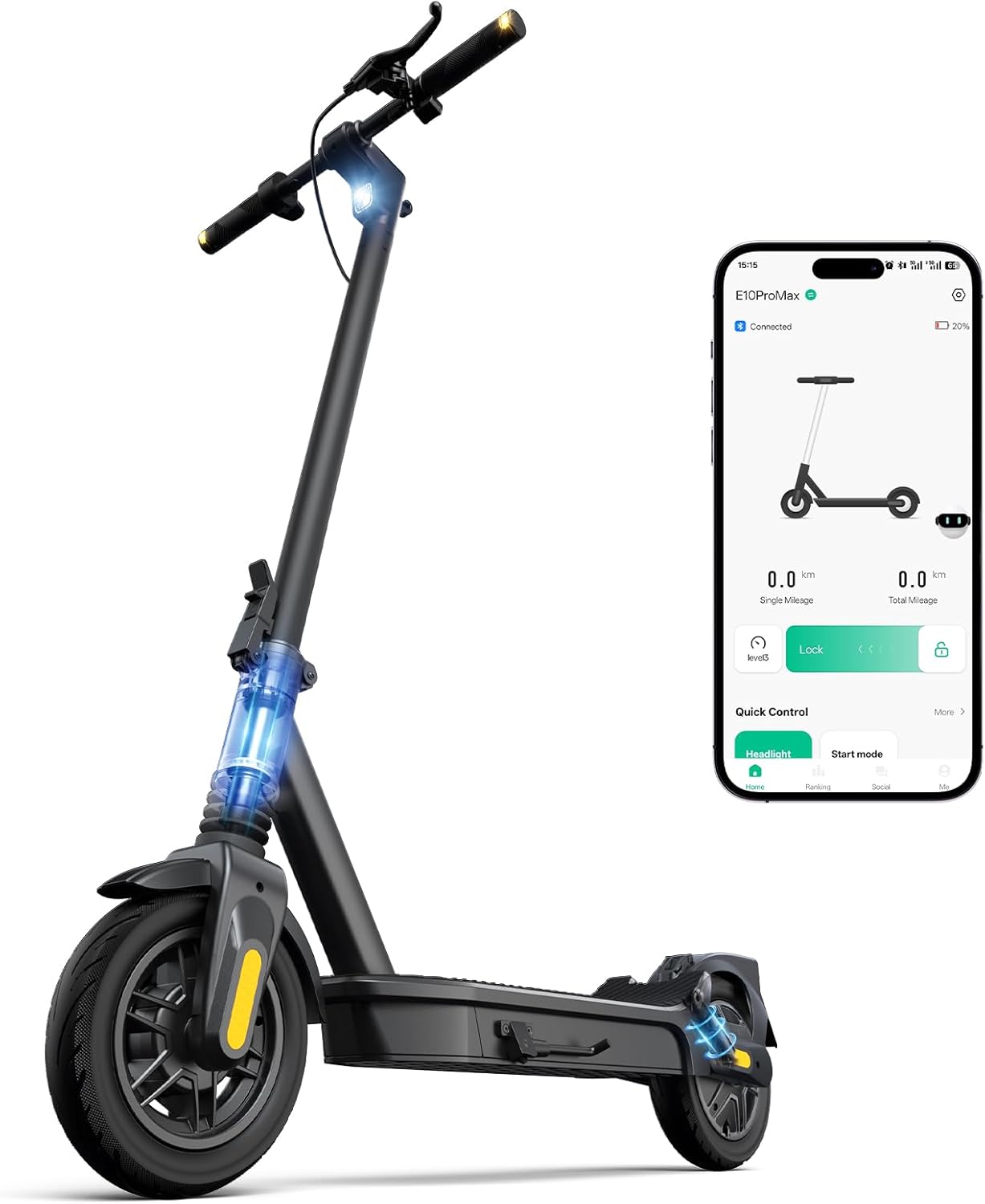 Electric Scooter for Adults, Max Speed 20 Mph, 500W/1000W Peak Motor, 8.5