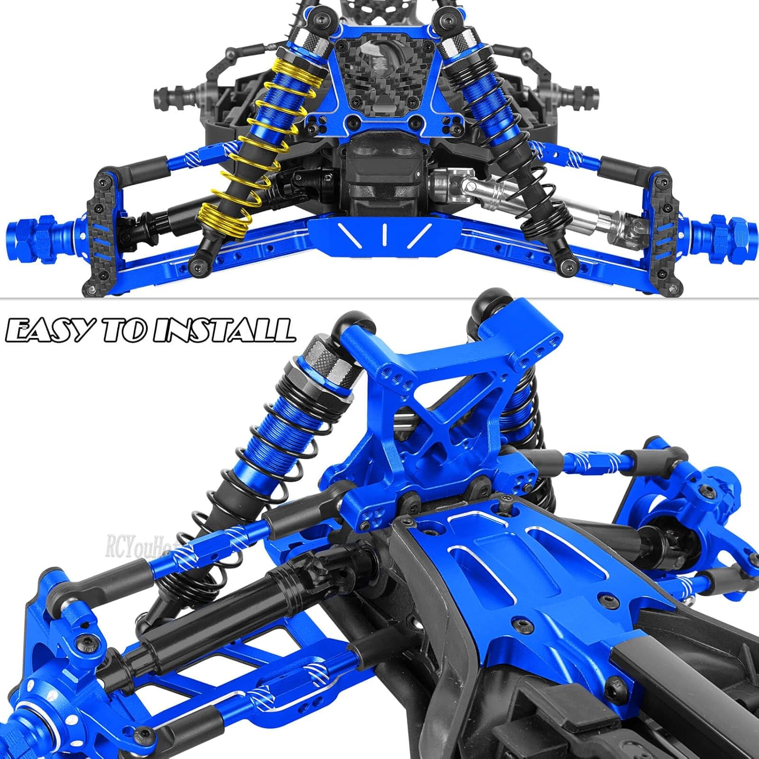 RC Upgrades Part for 1/10 Jato 4WD 4X4 VXL,Suspension Arms/Shock/Shock Tower/Caster Block/Steering Blocks/Stub Axle Carriers/Driveshaft CVD/Arms Mount/Links/Wing Mount/Wing Washer,Navy Blue