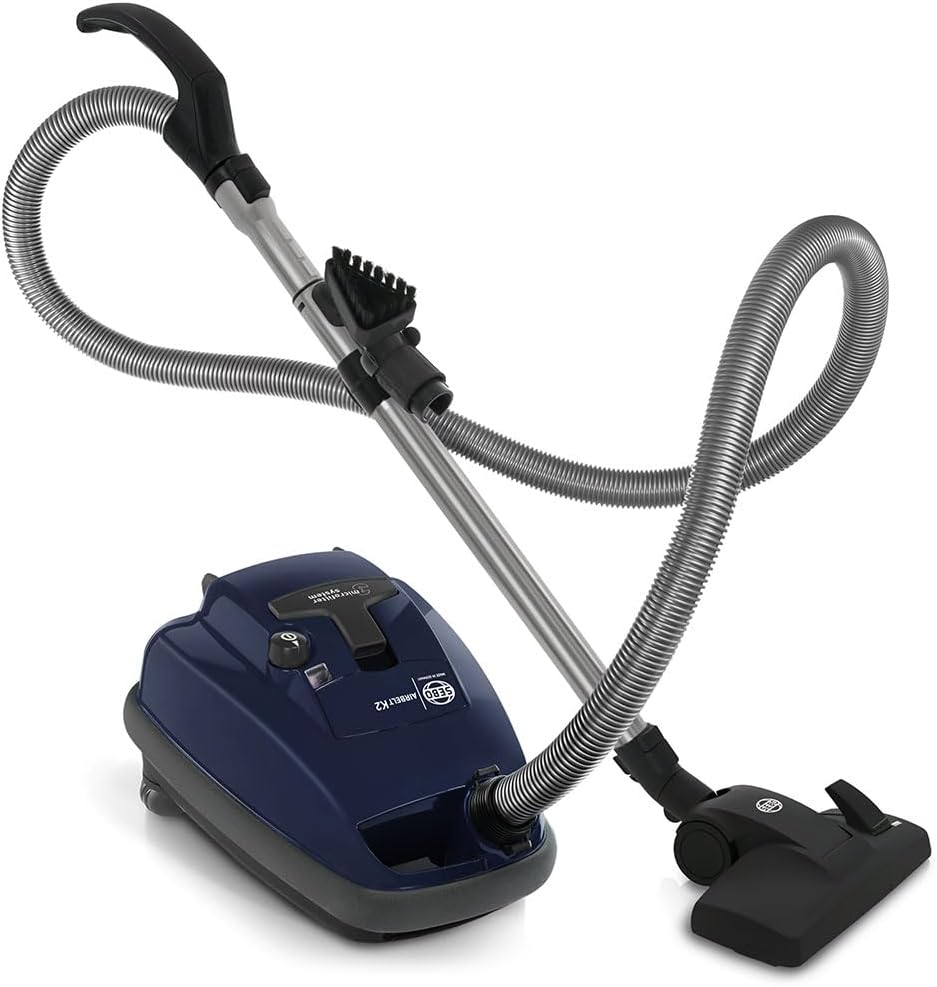 Sebo 9679AM AIRBELT K2 Kombi Canister Vacuum Cleaner with 7-Year Motor Warranty, Comes with Kombi Nozzle - Made for Bare Floors and Area Rugs Only, S-Class Filtration, Made in Germany