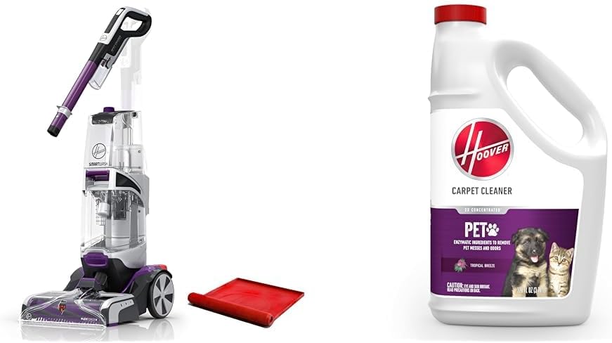 Hoover SmartWash Pet Automatic Carpet Cleaner with Storage Mat, FH53050 Paws & Claws Deep Cleaning Carpet Shampoo, Concentrated Machine Cleaner Solution, 128oz Formula, AH30933, White