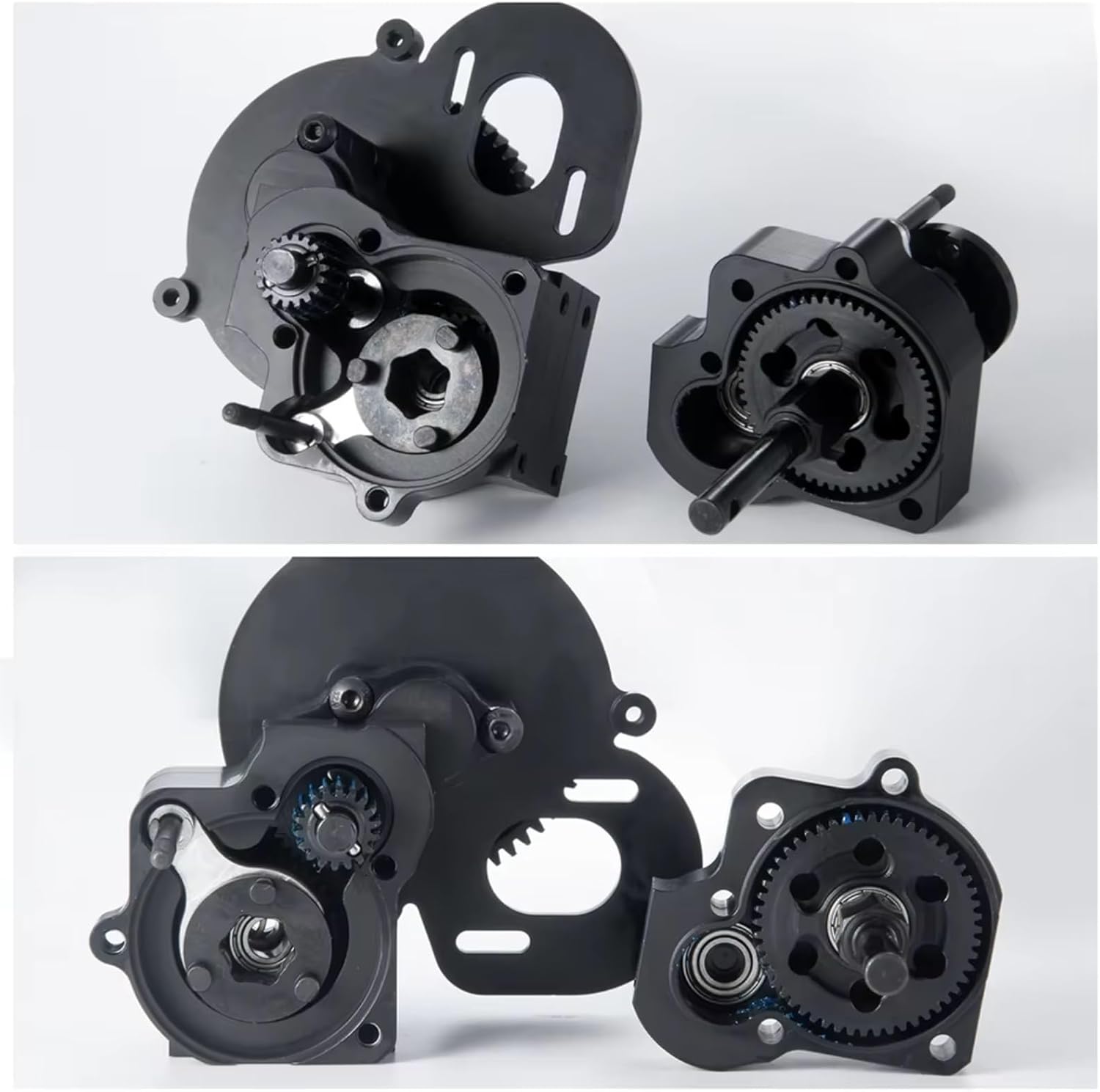 RC Gearboxes For Axial For SCX10 1/10 Metal 2 Speeds Gearbox Breaking Dig Transmission Transfer Case RC Crawler Car Upgrade Parts