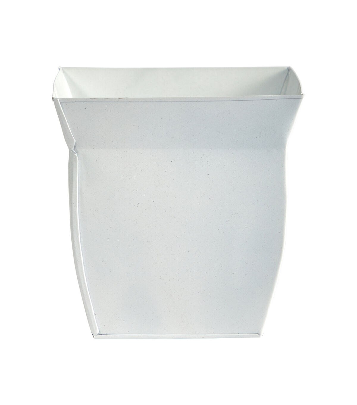 Nearly Natural 8 White Fluted Metal Square Planter