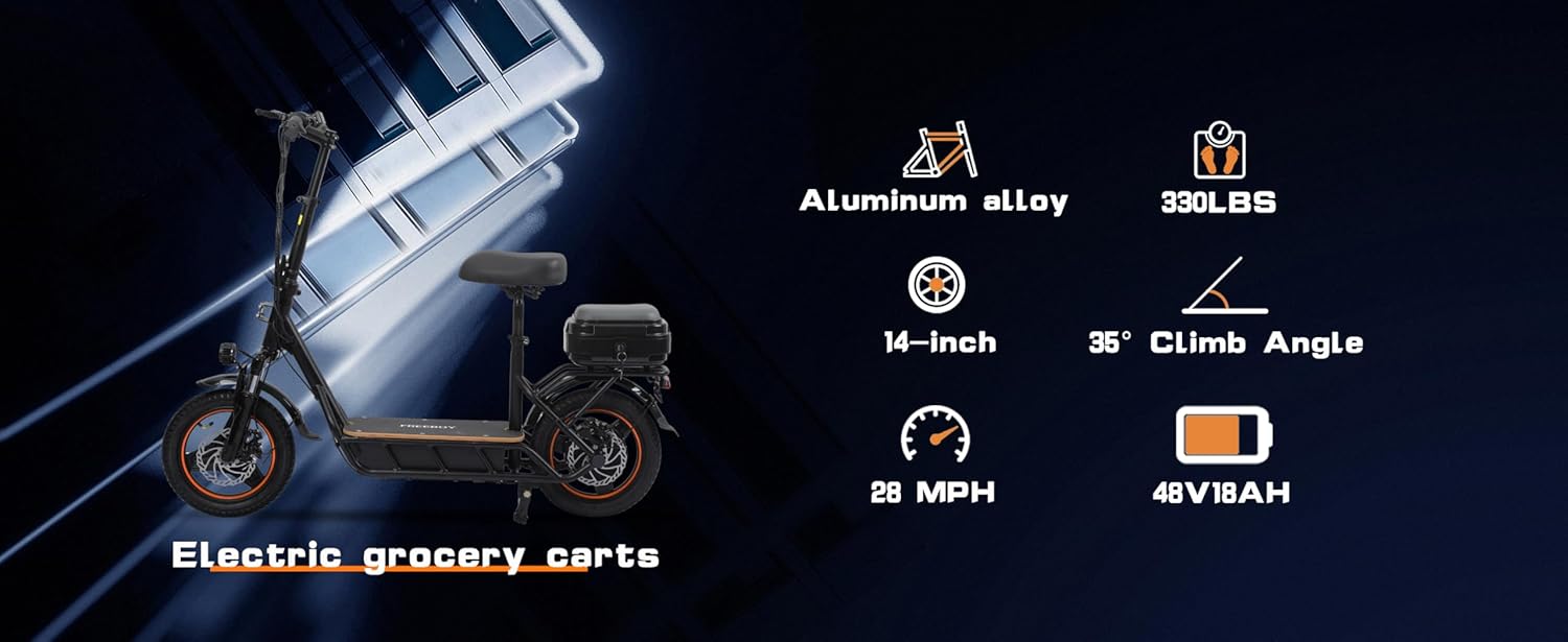 14 inch Electric Scooter 750W48V18AH Lithium Battery Rear Wheel Drive Electric Scooter Intelligent Foldable Electric Bicycle Leisure Shopping Electric Bicycle