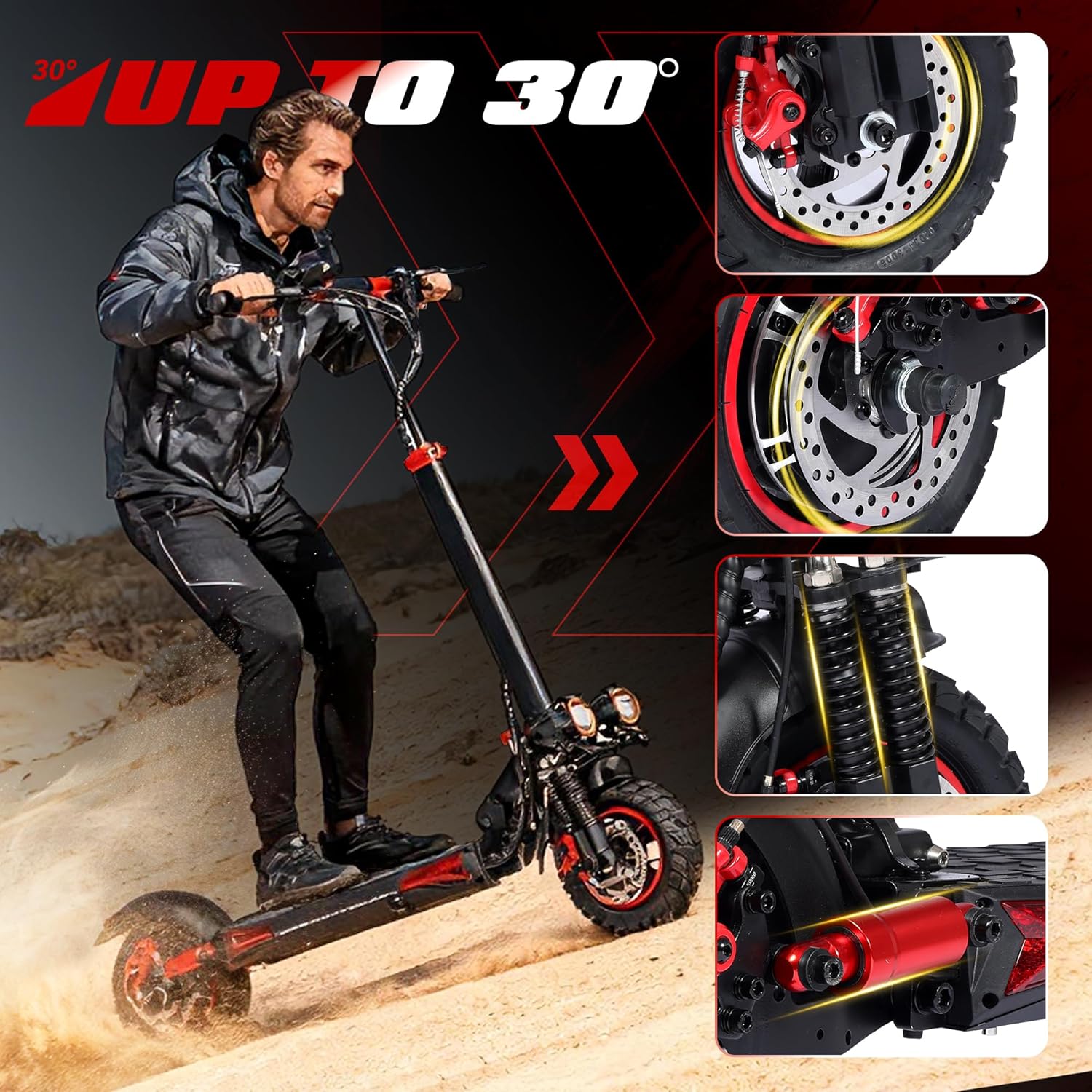 DOF 1600W/1200W Motor Electric Scooter for Adults, Dual Disc Brakes & Suspension, 48V 21Ah/18Ah Long Range Battery, Up to 31 MPH, 37+ Miles, 11