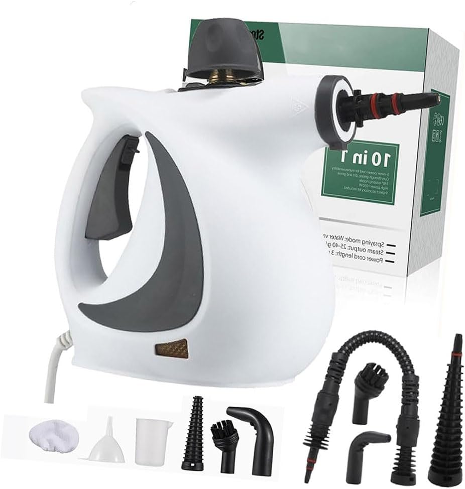 Handheld Steam Cleaner, 10 in 1 Handheld Pressure Multi Purpose Cleaner Home Use (Gray)