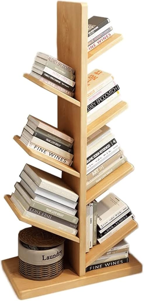 PAASHE Modern Bookshelf Creative Tree Floor Standing Bookcase Minimalist Bookshelves Open Design Rack Bookcase Easy to Carry