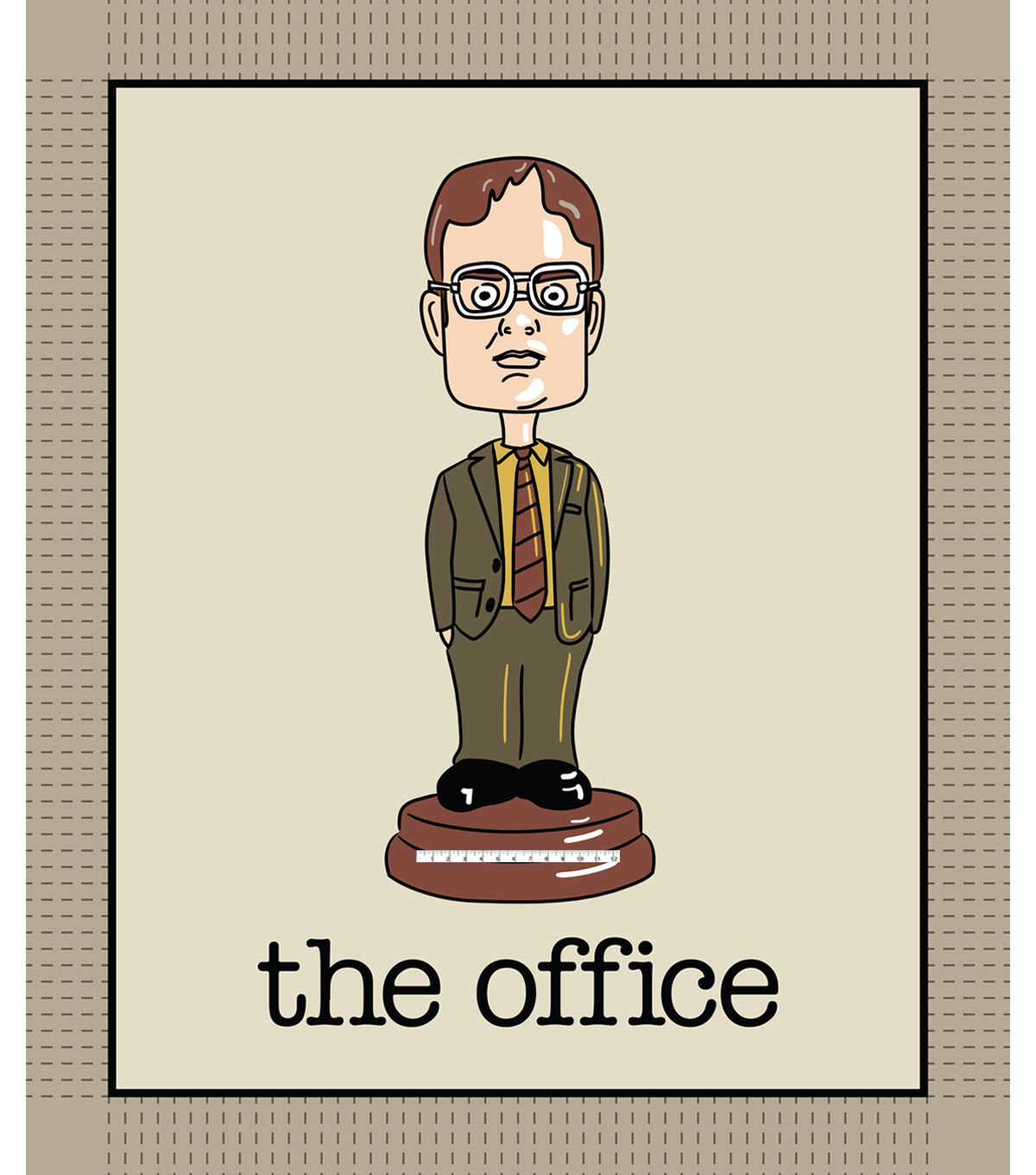 Dwight Bobblehead 72 No Sew Fleece Throw