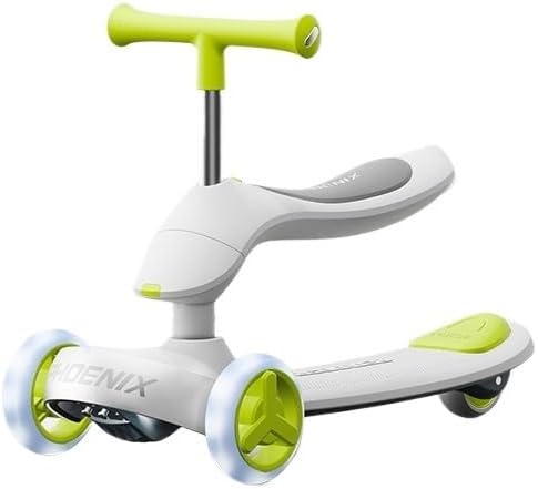 Wiggle Scooter Children's Scooter Foldable Kick Scooter Portable Push Balance Scooters with Seat Cushion for Boys and Girls(Green)