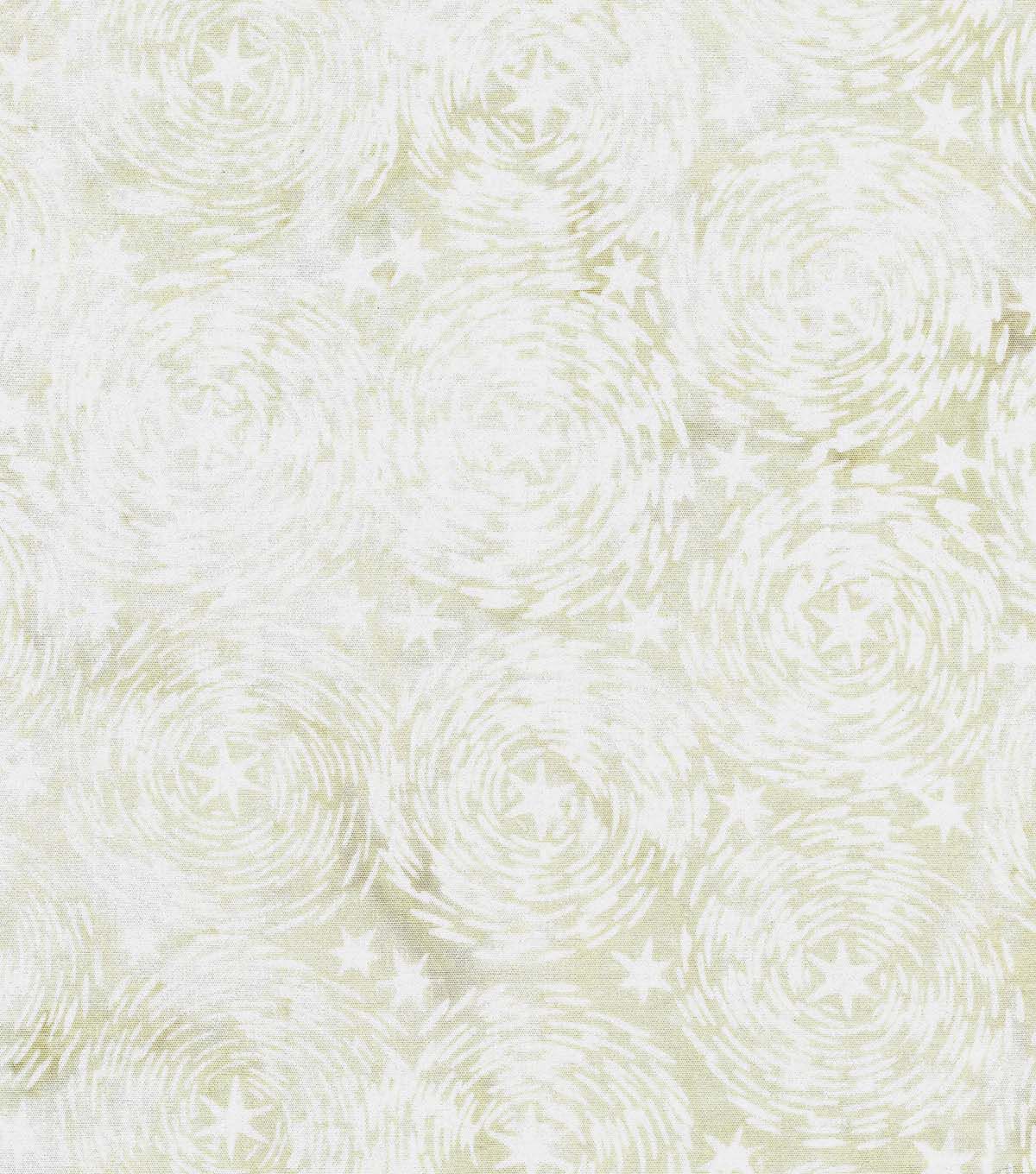 Star Swirls on Cream Patriotic Batik Cotton Fabric