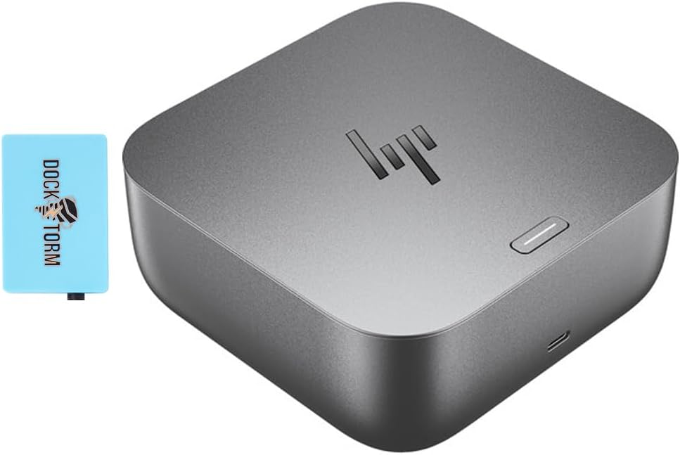 HP 100W Thunderbolt 4 Dock Port Replicator Bundle with DKZ Hub (Universal Thunderbolt/USB-C Docking Station, Single Cable for Charging, Data Transfers to Any Brand Laptop)