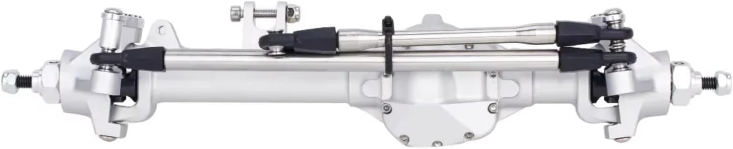 RC Axle Models For Axial For SCX10 II VS4-10 For Rock 1/10 Aluminum Piece Construction Front Rear Offset Straight Axle Set Trucks Parts RC Crawler(Silver)
