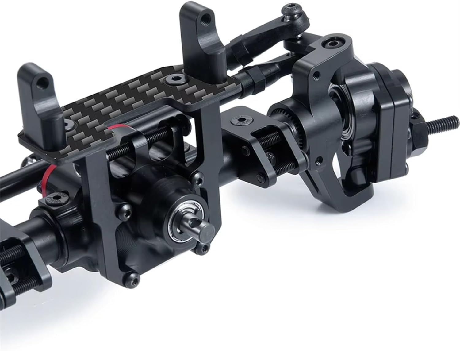 Compatible with Axial for SCX10 90046 90047 1/10 RC Crawler Car Upgrade Parts Aluminum Front and Rear Straight Complete Portal Axle Set RC Front and Rear Axle(1Set)