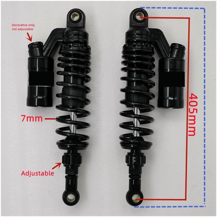 Shock Absorber Rear Suspension 320mm 340mm 370mm 1pair Motorcycle Adjustable Air Shock Absorber Rear Suspension 7mm Spring For Scooter For BWS