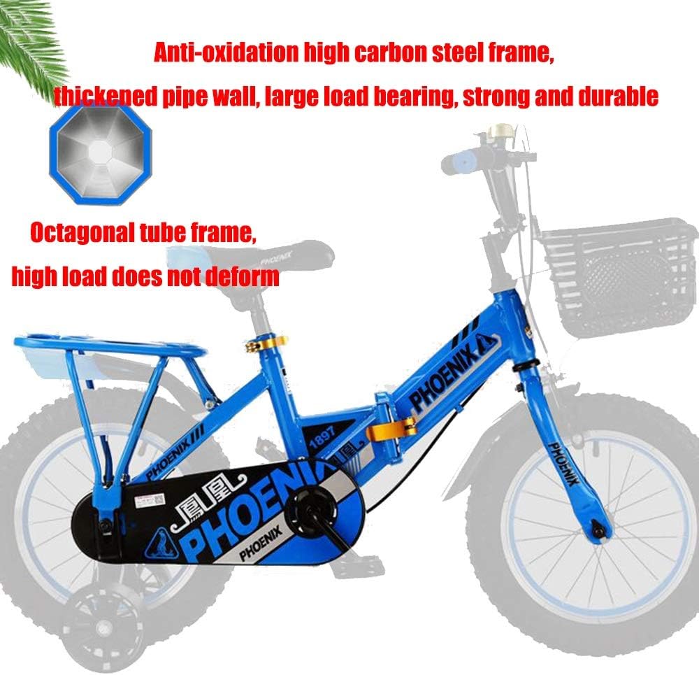 Freestyle Boys and Girls Bikes,12 Inch, 14 Inch,with Stabilizers, Mudguards and Brackets,Blue,Red,Yellow