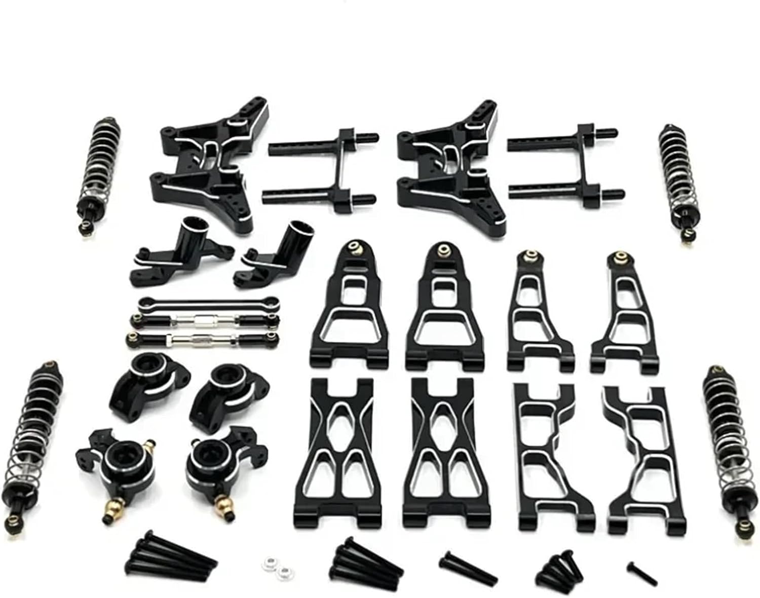 For UD1201 UD1202 UD-12PRO 1/12 Absorber Suspension Arm Shock Tower Link Kit RC Car Upgrade Parts Accessories Models(Black)