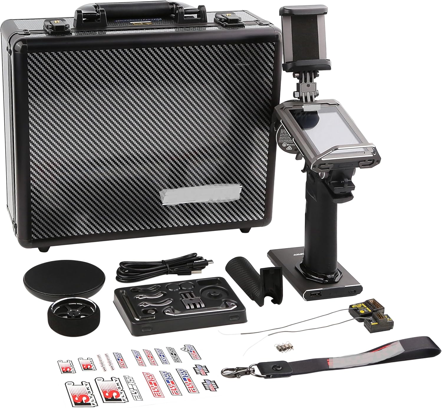 Flysky Noble NB4 Pro+ Surface Radio TX 2.4GHz 18CH AFHDS 3, Radio Transmitter 3.5 Inch IPS Touching Screen & 2 Flysky Receivers FGR4B & FGR8B - Surface Radio TX for RC Cars & RC Boats (HELIDIRECT)