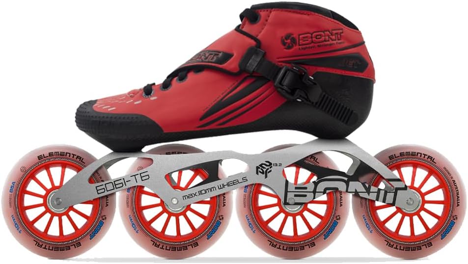 Bont Jet Inline Speed Skates - Vegan, Heat Moldable Racing Package with Carbon Fiber Boot, Elemental Wheels, and ABEC7 Bearings