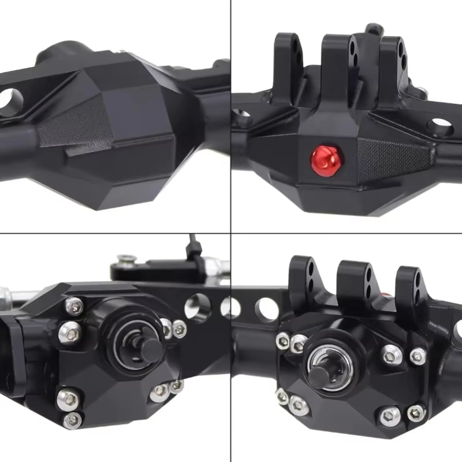 RC Axle Models For Vanquish Products VS4-10 For Phoenix F10 1/10 Aluminum Front Rear Portal Axles Assembly Upgrade Parts Scale RC Crawler(Silver,1set)