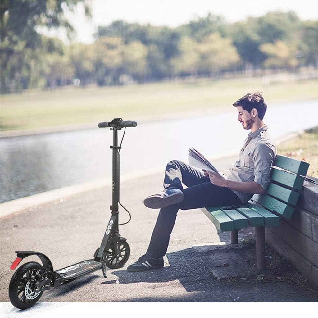 Kick Scooter for Teens | Foldable, Lightweight | Height-Adjustable with Disc Brake Large 200mm Wheels Aluminum Alloy Deck Support 100kg Commuter Scooter