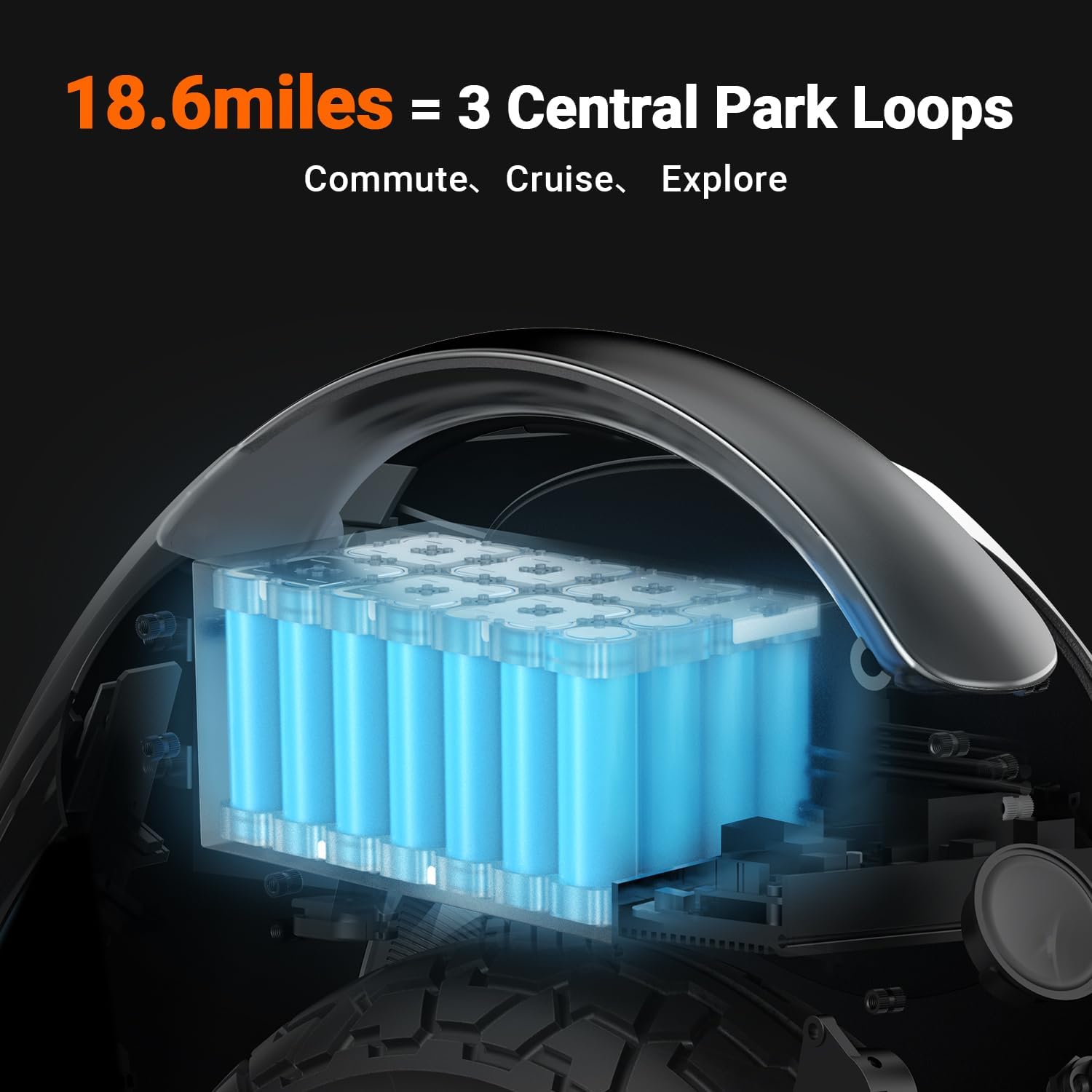 INMOTION V6 Electric Unicycle: UL2272 Certified 27.6lbs Lightest EUC, 18.6mi Range & 1000W Motor - Self-Balancing Scooter for Adults Teens Commuting