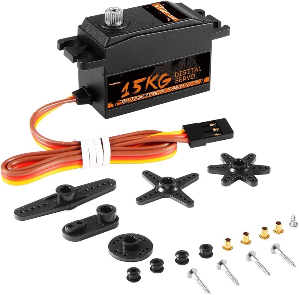 1/5/10/20pcs 15KG High Torque Metal Gear Low Profile servo Suitable for 1/8 1/10(20PCS 180 Degree)