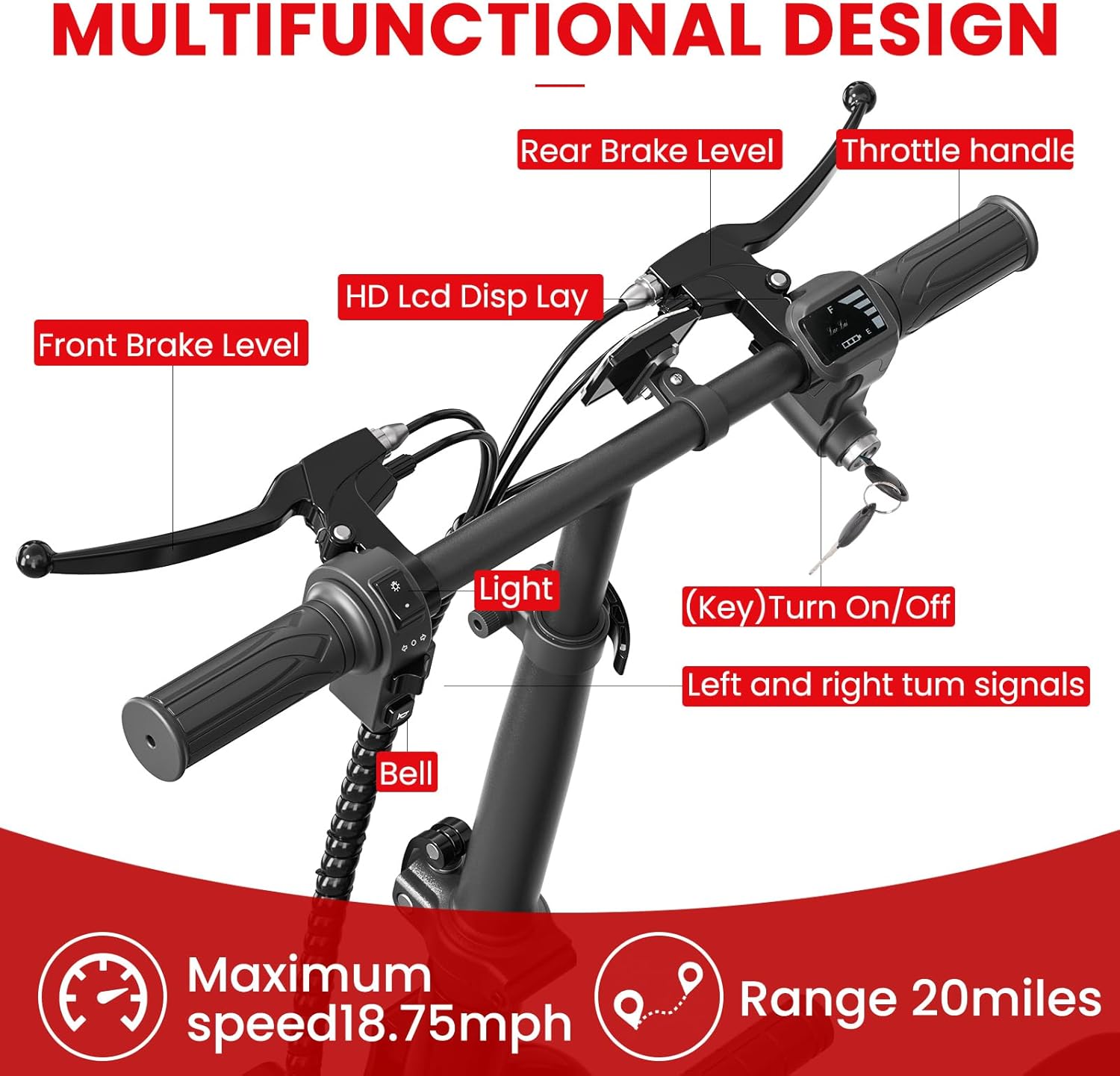 48V/36V Electric Scooter with Seat, Adult E Scooters with Seat, 372W-750W Motor, 6-20 Miles, 18.75mph/17.4mph/11.18mph, Electric Scooter for Adults, Dual Brakes, 14