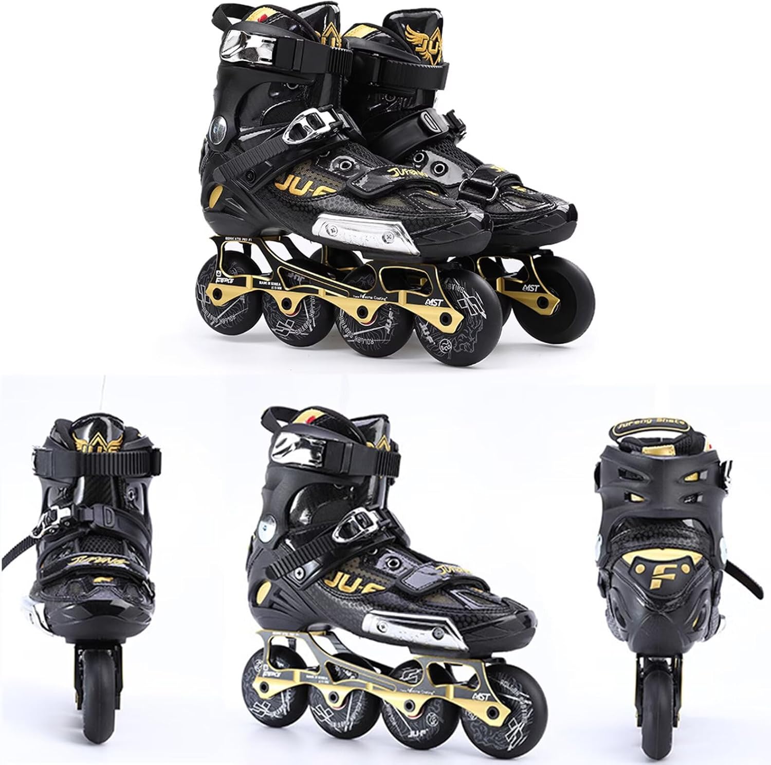 Inline Racing Skate for Men and Women 4 Wheel Single Row Fancy Roller-Skates Professional Club Stunt Fitness Outdoor Indoor