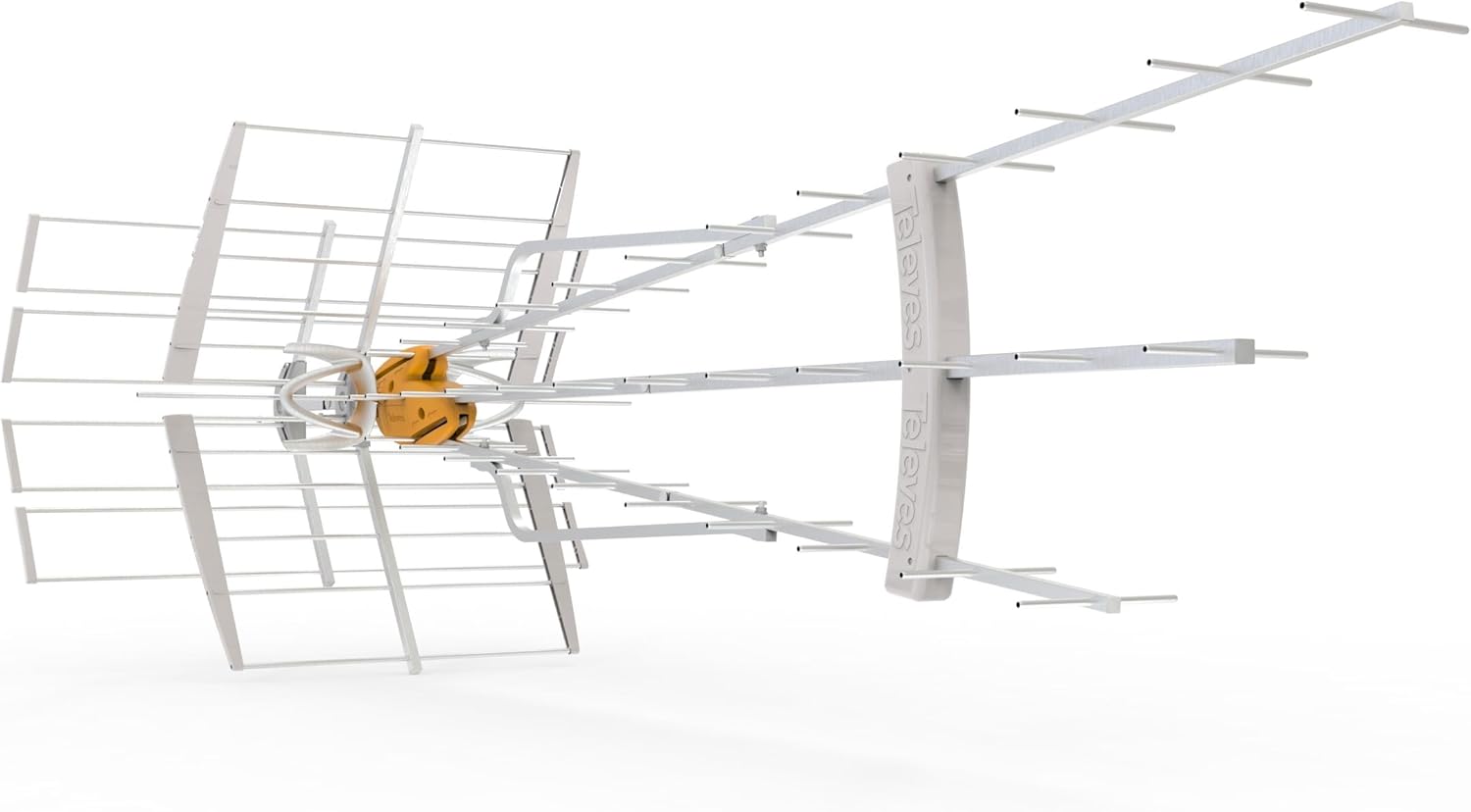 Televes DAT BOSS Mix LR 149884 HDTV Antenna – Long Range High VHF/UHF Reception with Built-in TForce Amplifier, FM & LTE/4G/5G Filtering, Up to 100 mi Range, Power Supply Included - Made in Spain